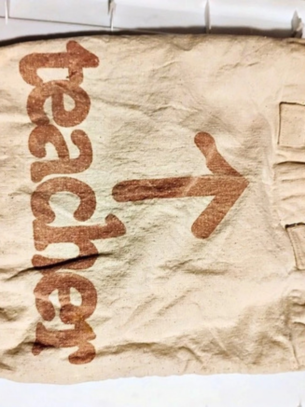 Canvas Tote Bag in Cream & Brown